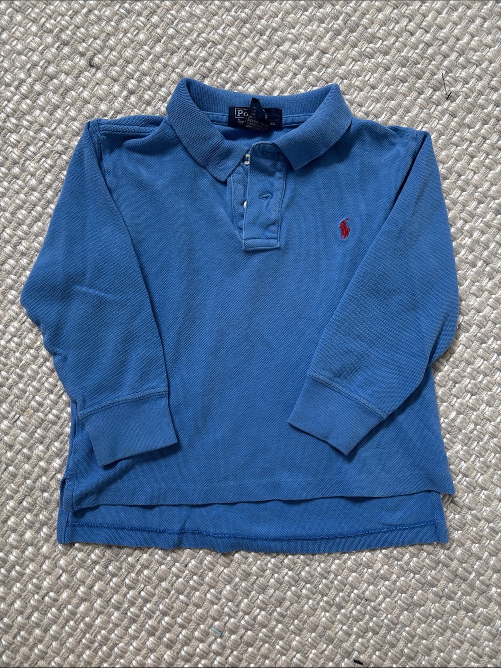 Polo by Ralph Lauren Boys' Royal Blue Long-Sleeve Polo with Red Pony